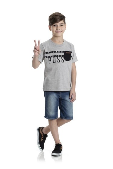 Camiseta Infantil Masculina Mescla Boss TMX