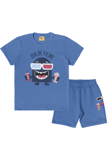 Pijama Infantil Masculino Azul Pacífico Filme Rolú