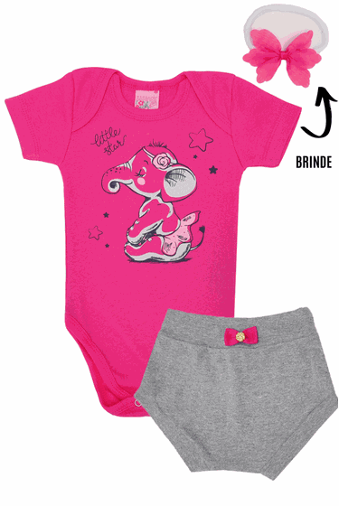 Conjunto Bebê Feminino Pink Elefante